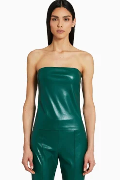 Callie Top In Faux Leather