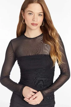 Long Sleeve Kiana Dress In Mesh