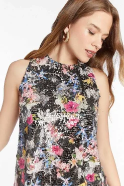 Reza Dress In Printed Sequin