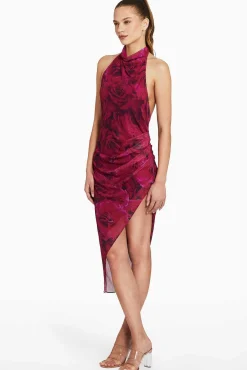 Samba Midi Dress In Printed Mesh