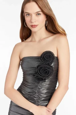 Tenley Dress In Metallic Mesh